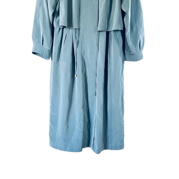 STUNNING Vintage Blue Luba Midmod Trench Coat Jacket - Picture 5 of 10
